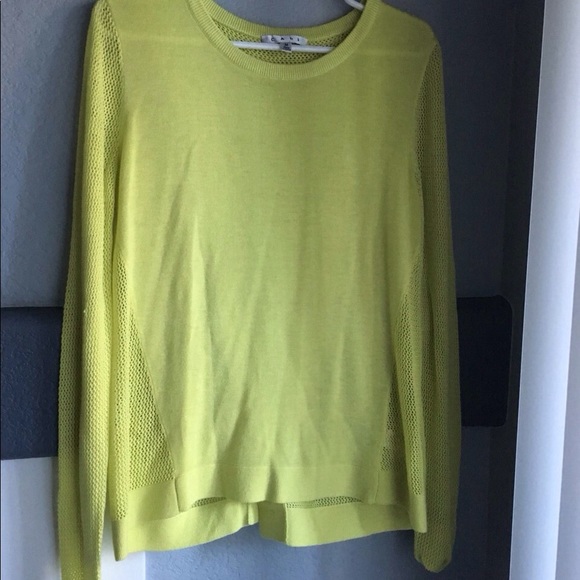 CAbi Tops - CABi - Split Back Yellow / Citron Spring Sweater